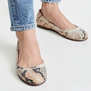 Frye Carson ballet flats in tan multi snake